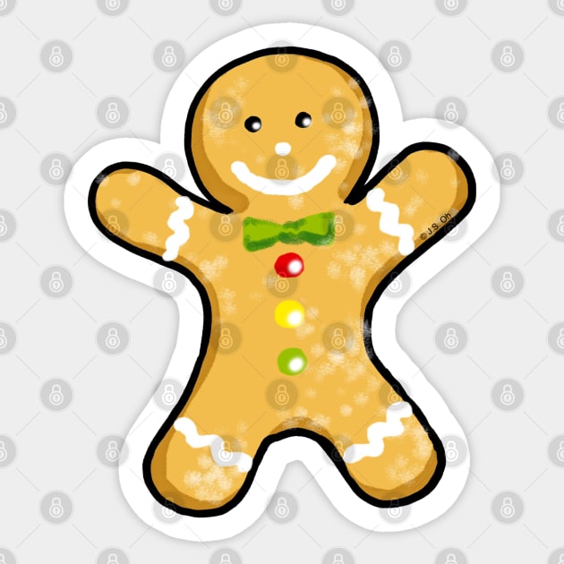 Christmas gingerbread man cookie Sticker by cartoonygifts